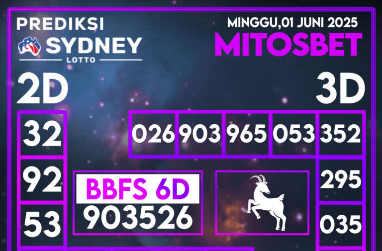 Prediksi Togel SDY Hari Ini 01 Juni 2025