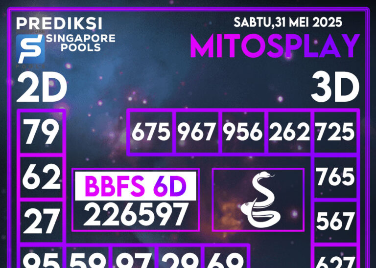 Prediksi SGP4D Hari Ini 31 Mei 2025