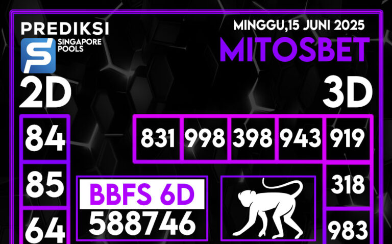 Prediksi SGP4D Hari Ini 15 Juni 2025
