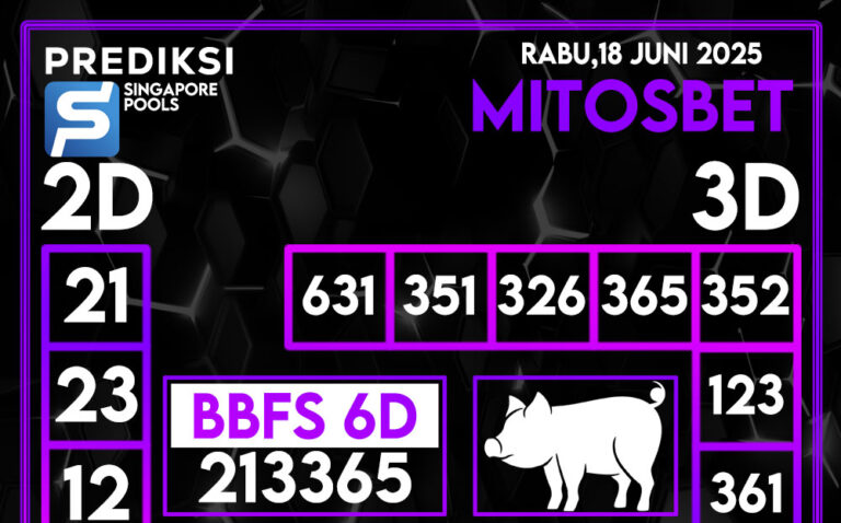 Prediksi SGP4D Hari Ini 18 Juni 2025