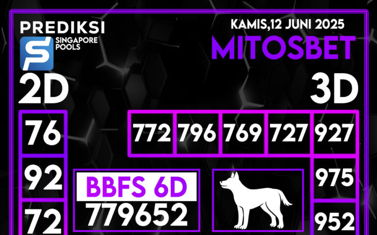 Prediksi SGP4D Hari Ini 12 Juni 2025