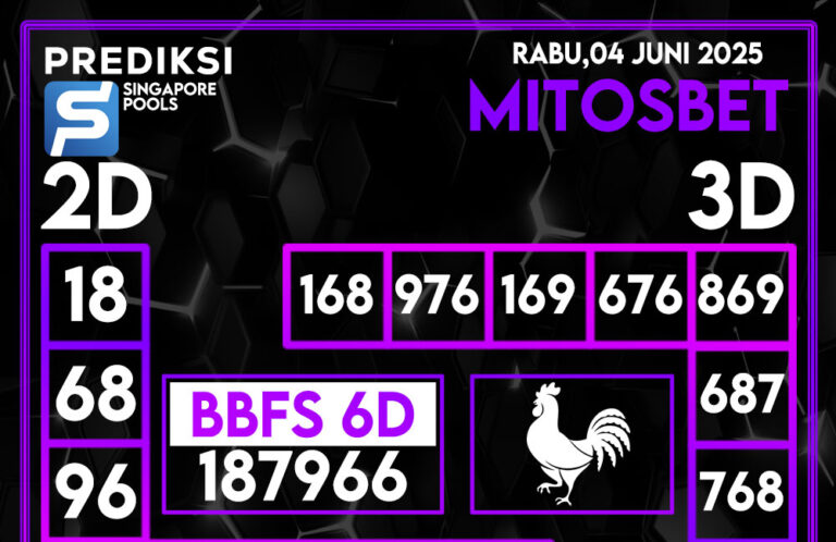 Prediksi SGP4D Hari Ini 04 juni 2025