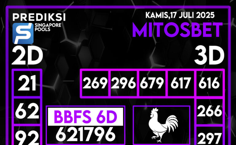 Prediksi SGP4D Hari Ini 17 Juli 2025