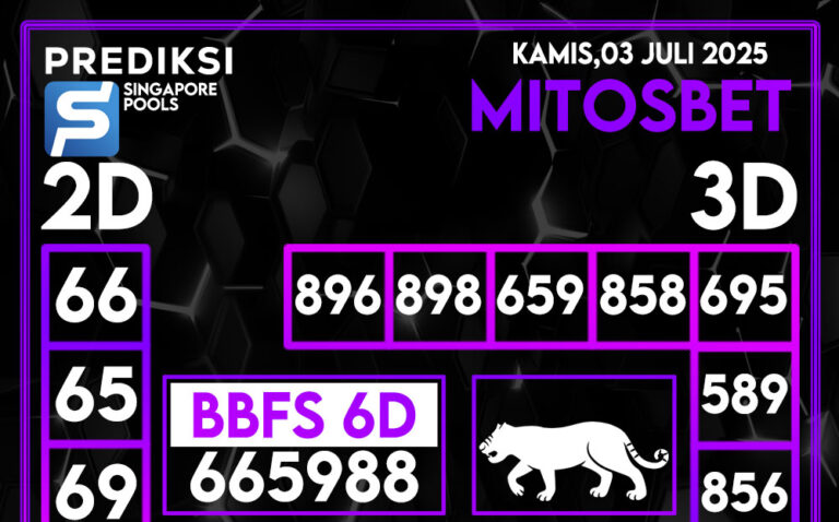 Prediksi SGP4D Hari Ini 03 Juli 2025