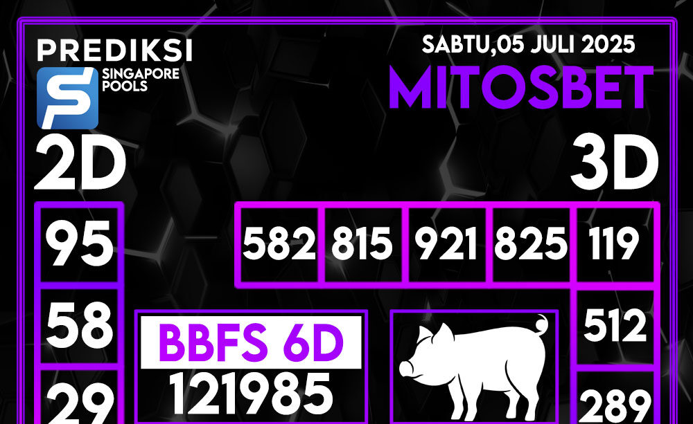 Prediksi SGP4D Hari Ini 05 Juli 2025