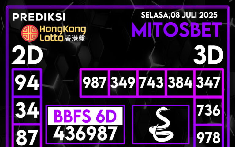 Prediksi HK Hari Ini 08 Juli 2025