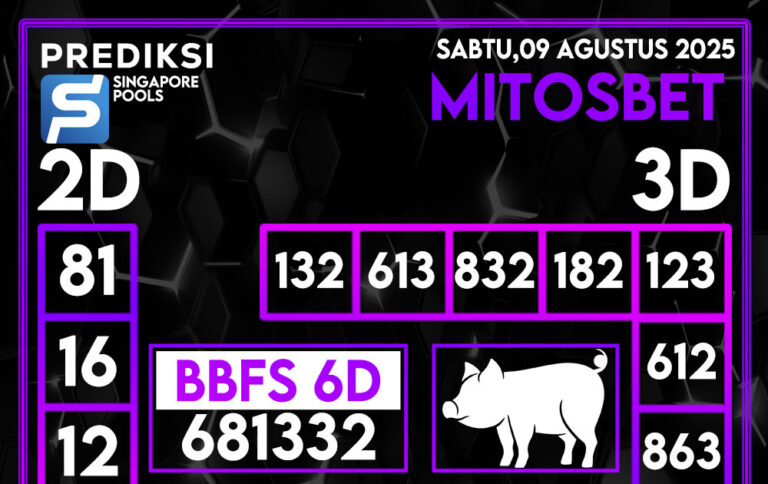 Prediksi SGP4D Hari Ini 09 Agustus 2025